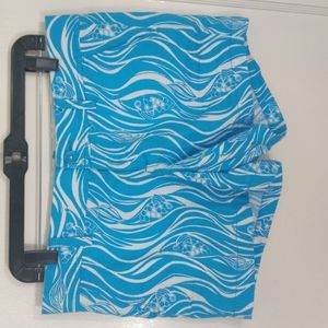 Lilly Pulitzer Callahan Beach Fish Blue Shorts, 8